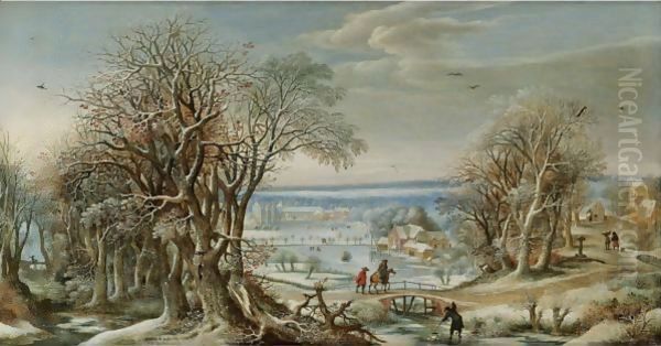 A View Of The Abbey Of Groenendael Near Brussels In Winter - view 1
