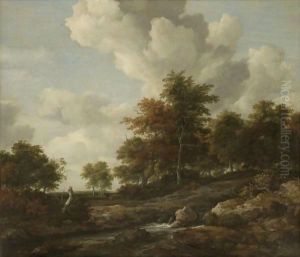 Wooded Landscape With A Rocky Stream by Jacob Van Ruisdael