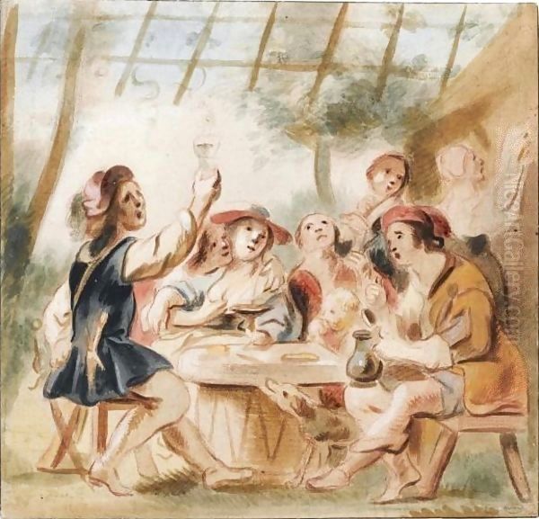 Merry Company Under An Arbour - view 1