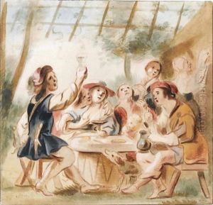 Merry Company Under An Arbour by Jacob Jordaens