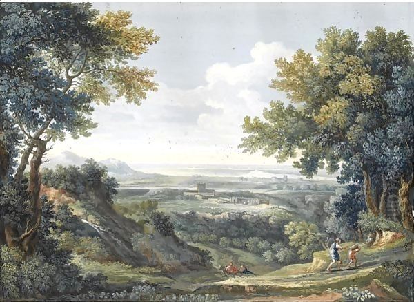 A View Of The Roman Campagna With Abraham And Isaac In The Foreground - view 1