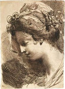 Head Of A Young Woman by Gaetano Gandolfi