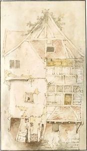 Study Of A Tall, But Ramshackle Gabled House by Cornelis Dusart