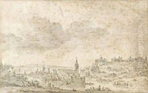 View Of A Riverside Town by Jan van Goyen