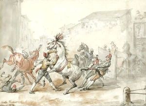 Preparing Horses For The Riderless Race In Rome