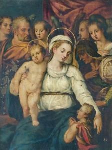 Holy Family With Saint Elizabeth And The Infant Saint John The Baptist And Various Angels by Lavinia Fontana
