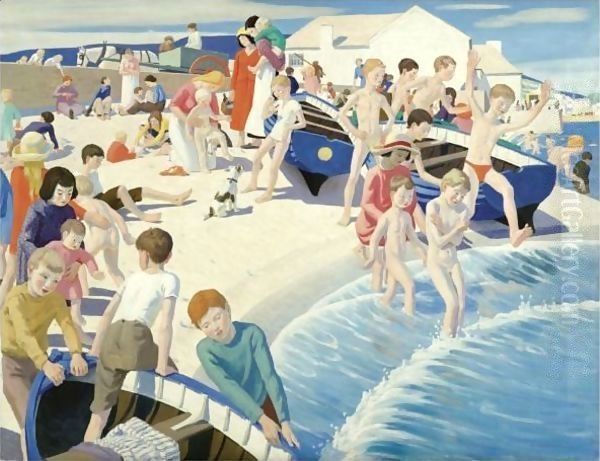 On The Beach At Newlyn by Ernest Procter