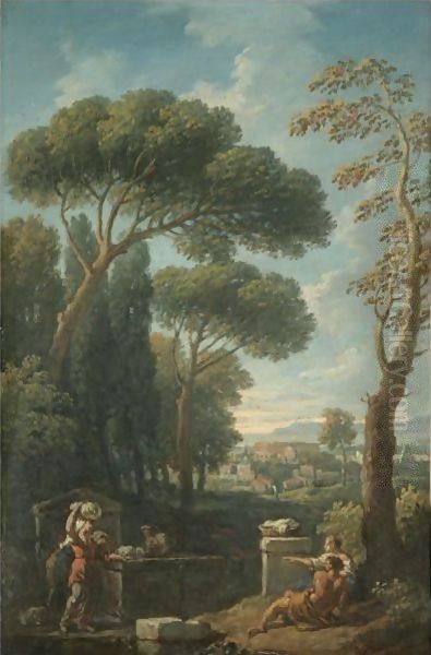 A Capriccio View Of Rome With Figures Resting In The Foreground, The Colosseum Beyond - view 1
