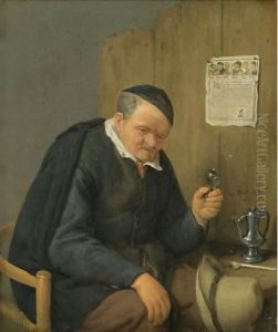 An Elderly Man Seated Holding A Wineglass An Elderly Man Seated Holding A Wineglass