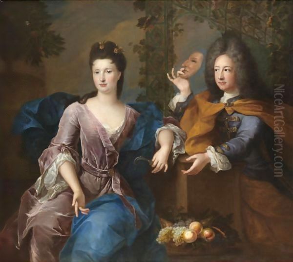 Portrait Of A Lady And A Gentleman, Said To Be Philippe II, Duc D'Orleans (1674-1723) - view 1