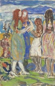 Girls On The Beach by Maurice Brazil Prendergast