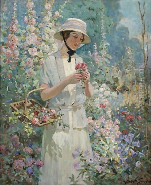 Woman With Flower Basket - view 1