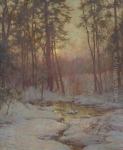 Winter Stream At Sunset by Walter Launt Palmer