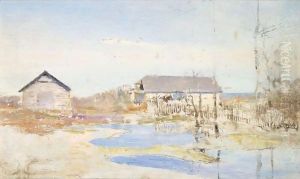 Landscape With Houses by Ivan Pavlovich Pokhitonov