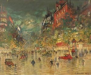 Paris By Night 6 by Konstantin Alexeievitch Korovin
