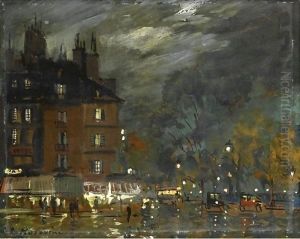 Paris Night View by Konstantin Alexeievitch Korovin