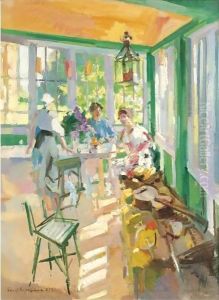 On The Veranda 2 by Konstantin Alexeievitch Korovin