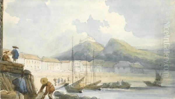Chinese Boatmen At Macao - view 1