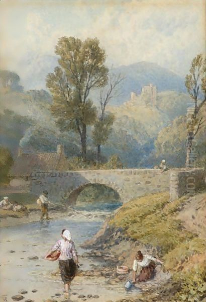 Figures On The River, Dollar, Clackmananshire - view 1