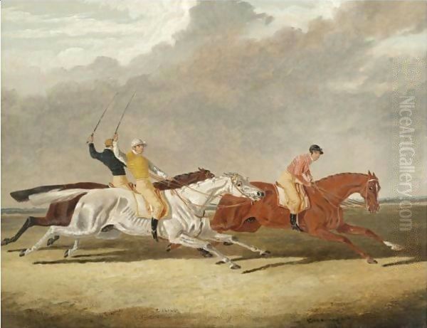 Race For The Subscription Plate At Newmarket 22nd April 1835 Between Plenipotentiary, Clearwell And Rosalie - view 1