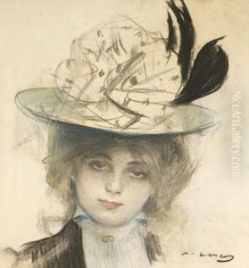 Retrato De Una Joven (Portrait Of A Young Woman) by Ramon Casas