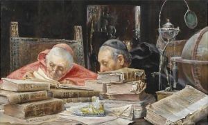 En La Bibloteca (In The Library) by Jose Gallegos Y Arnosa