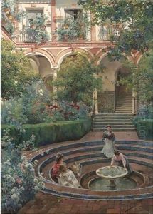 El Patio De La Villa (The Villa Garden) by Manuel Garcia y Rodriguez