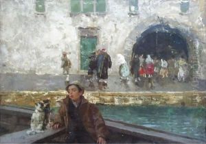 Venetian Boatboy by Mose Bianchi