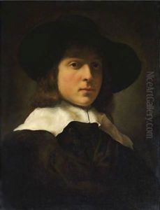 A Portrait Of A Young Man Wearing A Hat And White Ruff