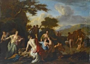 Diana And Her Nymphs Resting After The Hunt by Gerard Hoet