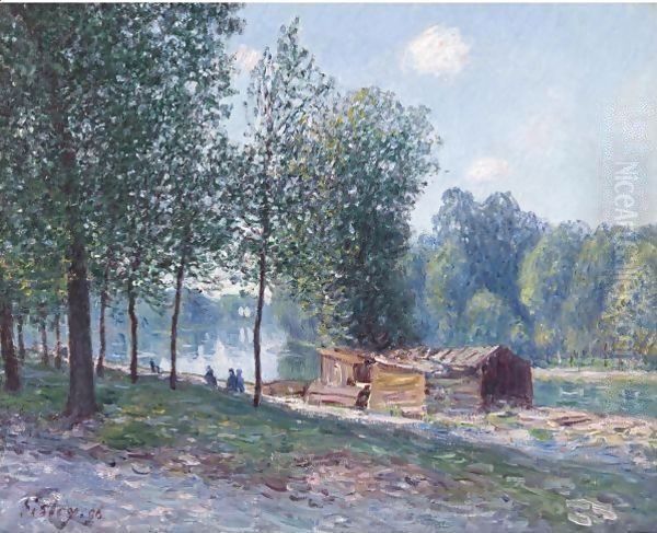 Cabanes Au Bord Du Loing, Effet Du Matin - view 1