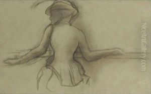 Femme Penchee Sur Une Balustrade Femme Penchee Sur Une Balustrade
