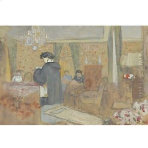 Femmes Dans Le Salon A La Terrasse A Vasouy by Jean-Edouard Vuillard