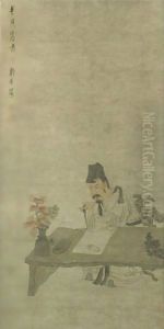 Artist at work by Chen Hongshou