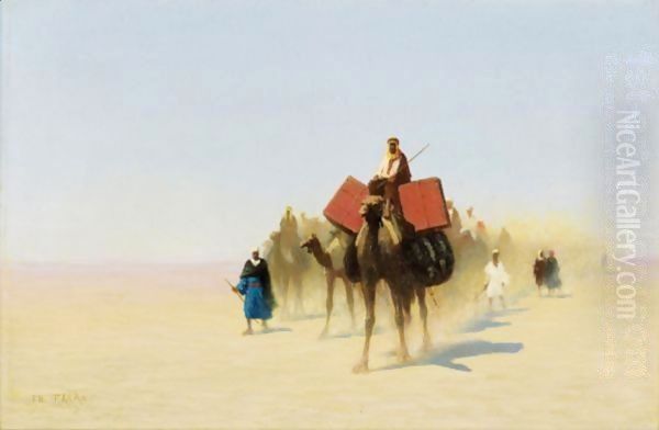 Caravan Of Egyptian Dealers, Suez Desert - view 1