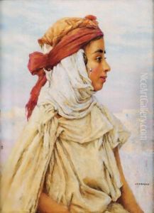 Young Girl In Profile by Louis Auguste Girardot
