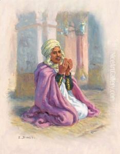 A Man In Prayer by Alphonse Etienne Dinet