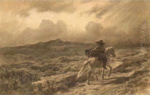 Horse And Rider On The Scottish Highlands (The Approaching Storm) by Rosa Bonheur
