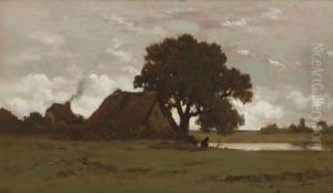 Chaumieres Pres De L'Etang by Theodore Rousseau