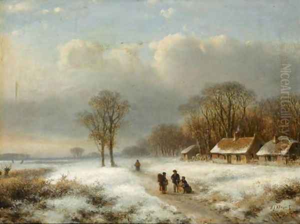 Figures In A Winter Landscape - view 1