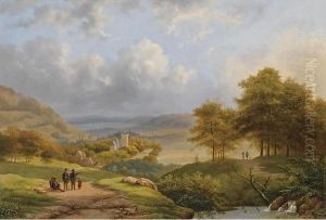 Figures In An Extensive Summer Landscape Between Nijmegen And Cleves