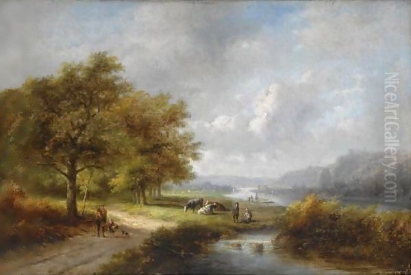 A Traveller In A Wooded Landscape - view 1