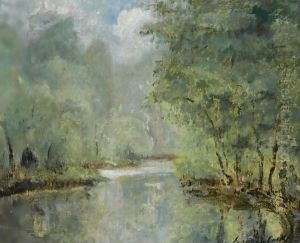 Figures On The Banks Of The River Epte Near Gasny
