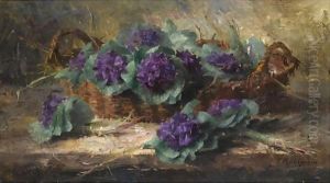 Flower Sprigs In A Basket by Frans Mortelmans