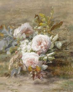 A Flower Still Life With Roses by Geraldine Jacoba Van De Sande Bakhuyzen