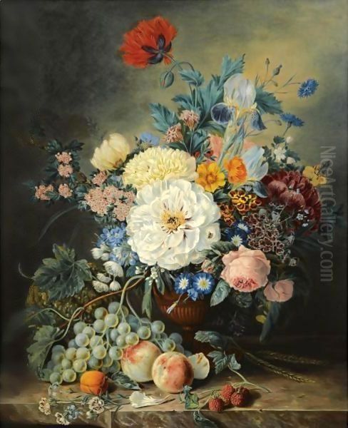 A Still Life With Flowers And Fruit - view 1