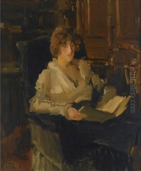 A Woman In A Chair Reading - view 1