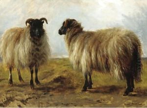 Two Rams In A Landscape by Rosa Bonheur