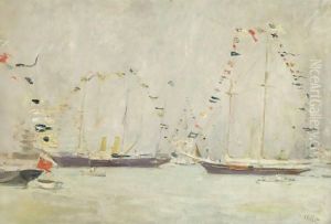 Yachts Amarres Aux Pavois by Paul Cesar Helleu