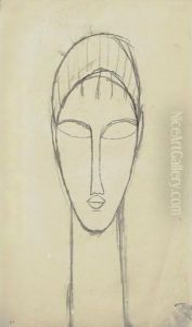 Tete De Face 2 by Amedeo Modigliani